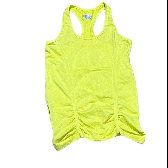 Athleta Tops - Athleta Workout Neon Yellow Ruched Tank | M